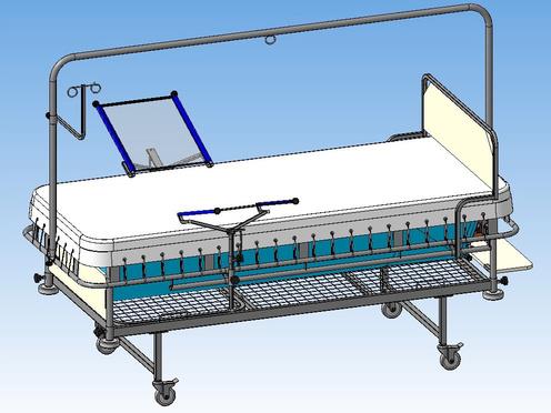 Ліжко-трансформер з пристроєм для лікування пацієнтів з термічними ураженнями шкірних покривів COMBO НВМ-2IВP-NATA SL