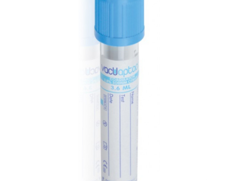 Пробірка для крові з цитратом натрію 3,2%, 13×75 мм, 3,6 мл, уп. 100 шт (30501), VacuAptaca