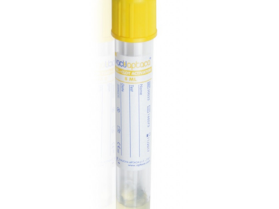 Пробірка для крові з жовтою кришкою, 16×100 мм, 8 мл, уп. 100 шт (30033) (з гелем та активатором згортання), VacuAptaca