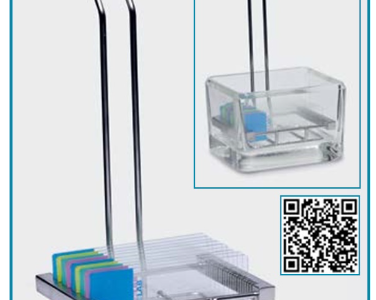 Штатив із нержавіючої сталі для 20 предметних стекол для контейнера окраски "Macro" LLG